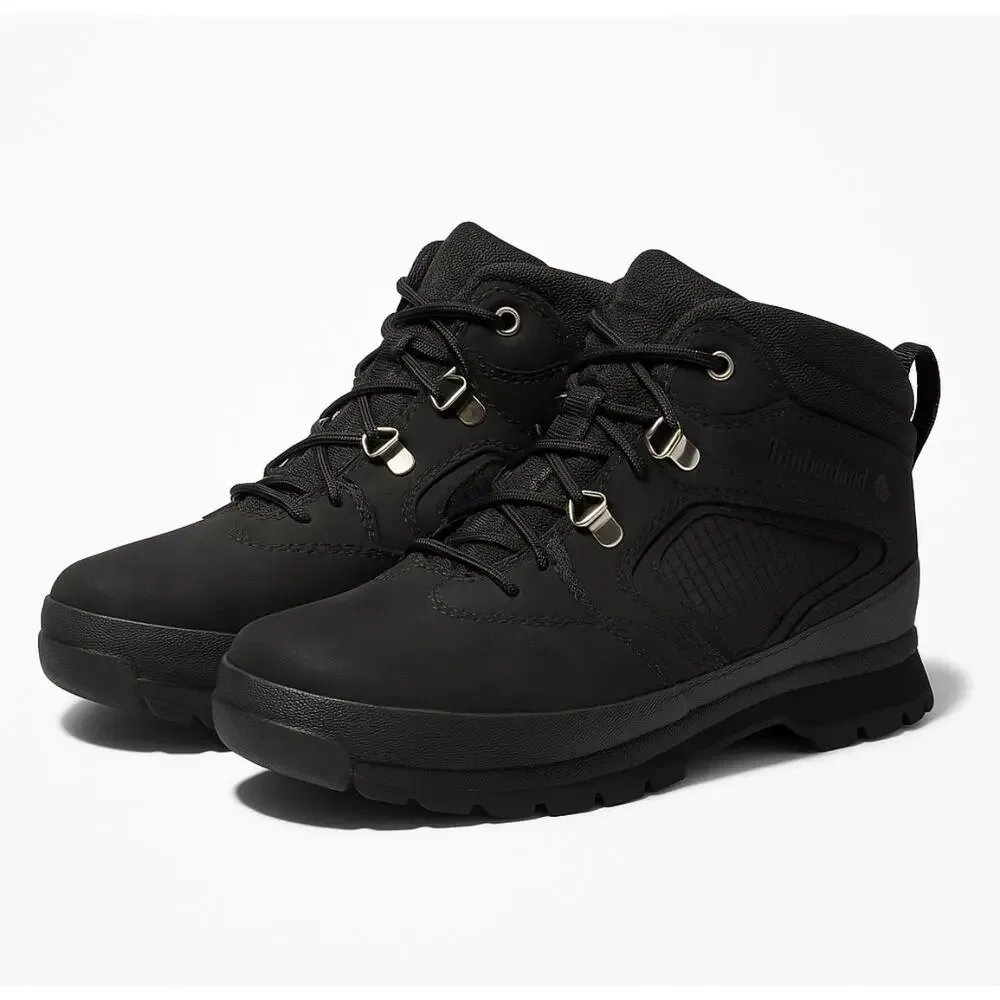 Timberland Boys Black Waterproof Hiking Boots Size 5 Youth A5SEG